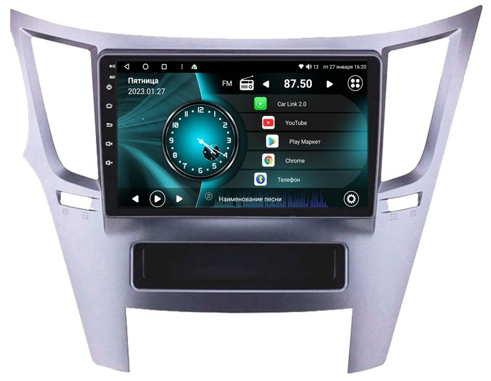 Магнитола для Subaru Legacy 5, Outback 4 2009-2014 (левый руль, рамка серебро) - Vaycar VA71-0061 на Android 13, 8-ядер, 2Гб-32Гб, 4G SIM-слот