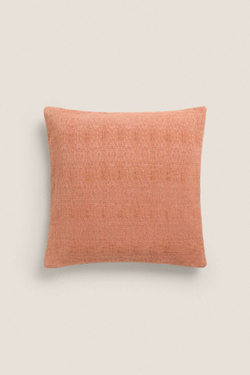 ZARA HOME ЧЕХОЛ ДЛЯ ДЕКОРАТИВНОЙ ПОДУШКИ ИЗ СИНЕЛИ, ТЕРРАКОТОВЫЙ