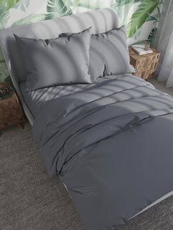 Простынь на резинке Сказка "Grigio" 160х200 см , поплин