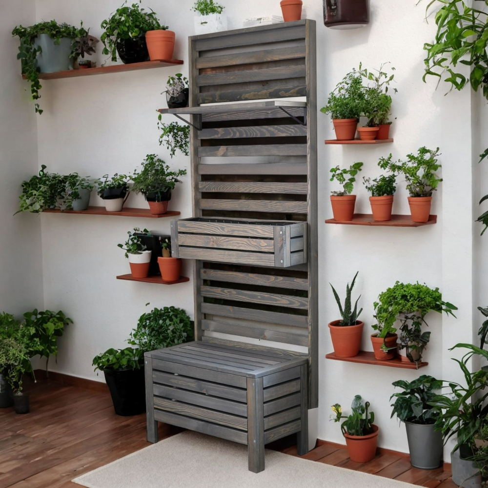 Ящик навесной деревянный для цветов и растений Эпларо, для хранения на балкон, в сад, в прихожую