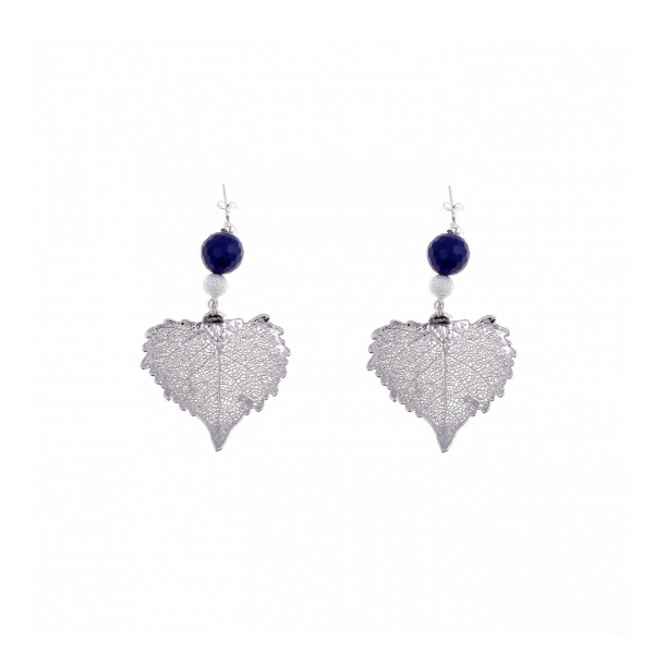 Серьги листья Ester Bijoux Тополь OR1006/34-S/BL BW
