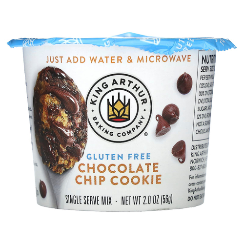 King Arthur Baking Company, смесь без глютена, одна порция, печенье с шоколадной крошкой, 56 г (2 унции)