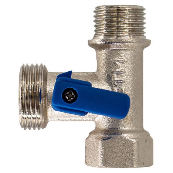 Кран шар. д/быт. прибор. 1/2х3/4х1/2 г/ш/ш флажок, никел. CTM CA3N1234 купить в Москве и Московской области по низкой цене с доставкой по России — (3) Кран шар. д/быт. прибор. 1/2х3/4х1/2 г/ш/ш флажок, никел. CTM CA3N1234 — (3)