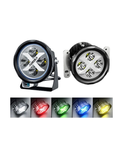 Светодиодные фара рабочего света AURORA 102 мм 40W c RGB подсветкой (комплект 2 шт)