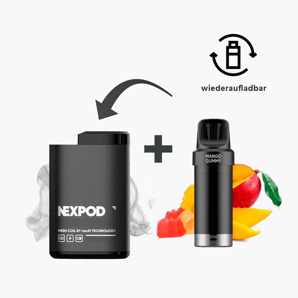 nexPOD Prefilled Pod Kit 5000 - Mango Gummy (5% nic)