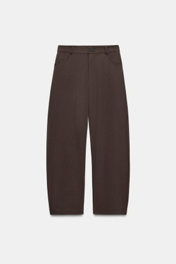 ZARA БРЮКИ BALLOON, ТЕМНО-КОРИЧНЕВЫЙ