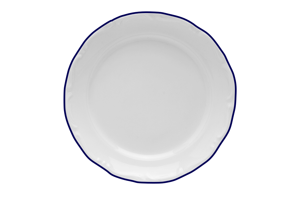 Тарелка мелкая 18 см, кант синий