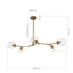 SLE154823-05 Светильник подвесной Золотистый/Прозрачный E27 5*40W RAMETTO