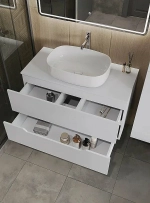 Тумба с раковиной Orange Line 100 Li-100TuwMDF+B07-540W белый