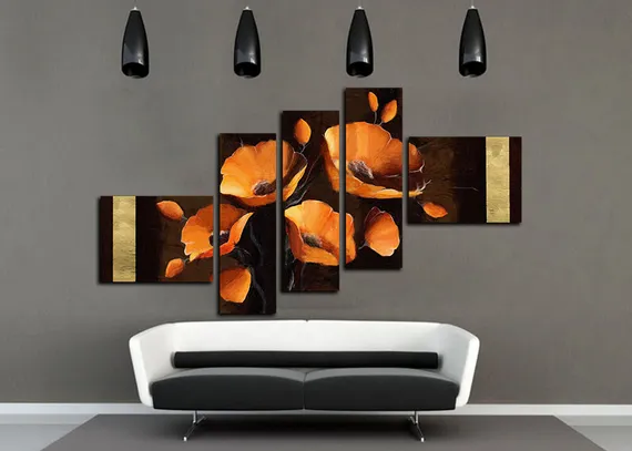 Модульная картина "Взрывные маки"