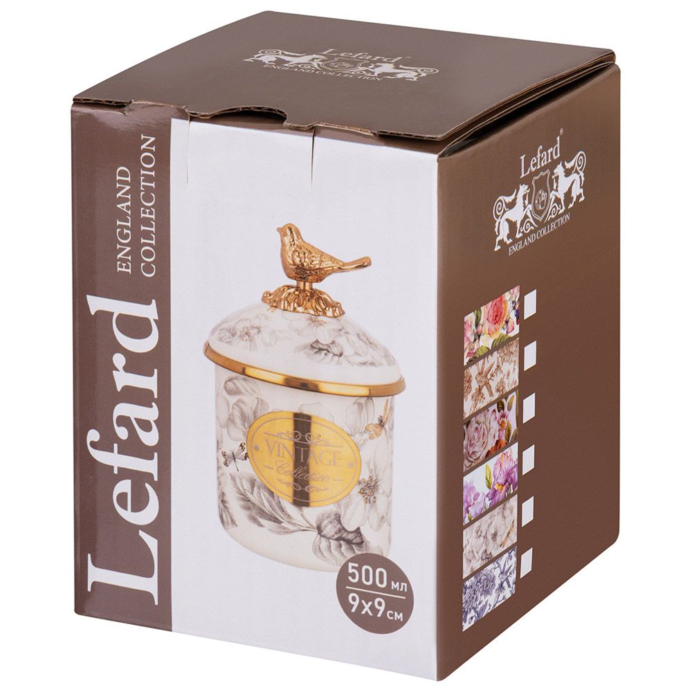 БАНКА ДЛЯ СЫПУЧИХ ПРОДУКТОВ LEFARD 9 Х 9СМ, 500МЛ