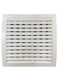 Вентиляционная решетка 320х320 разъемная со шторкой в рамке