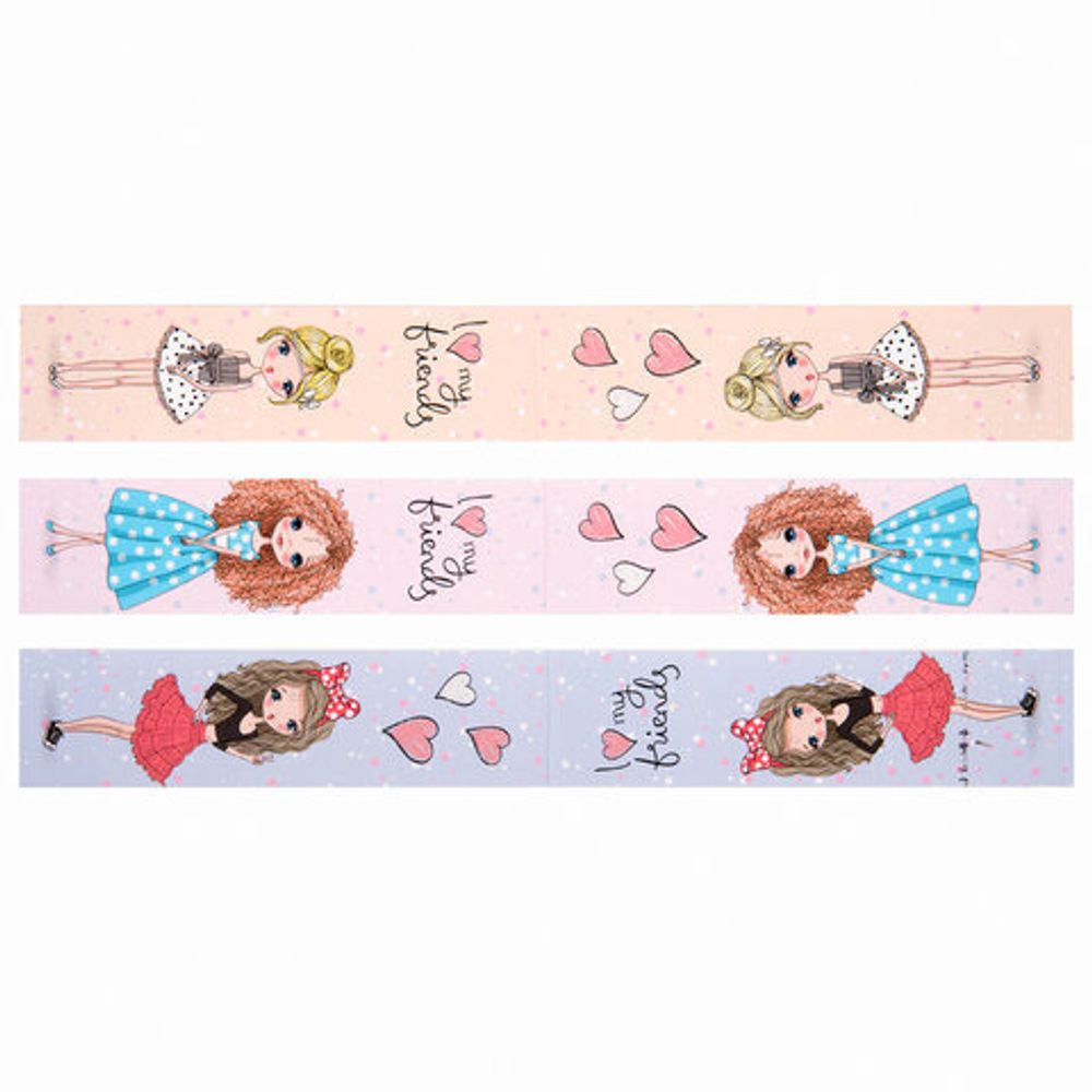 Закладки для книг с магнитом FASHION GIRLS, набор 6 шт., блестки, 25x196 мм, ЮНЛАНДИЯ, 113443