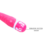 Розовый ребристый вибратор 21,8см со стимуляцией точки G Baile The Realistic Cock BW-047002