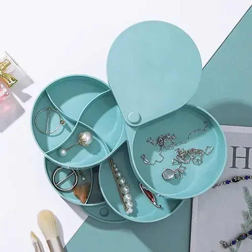 Органайзер для хранения «ФРАНКОТТА», цвет лазурный, четыре отделения, 12.5*11.5см (упаковка коробка)