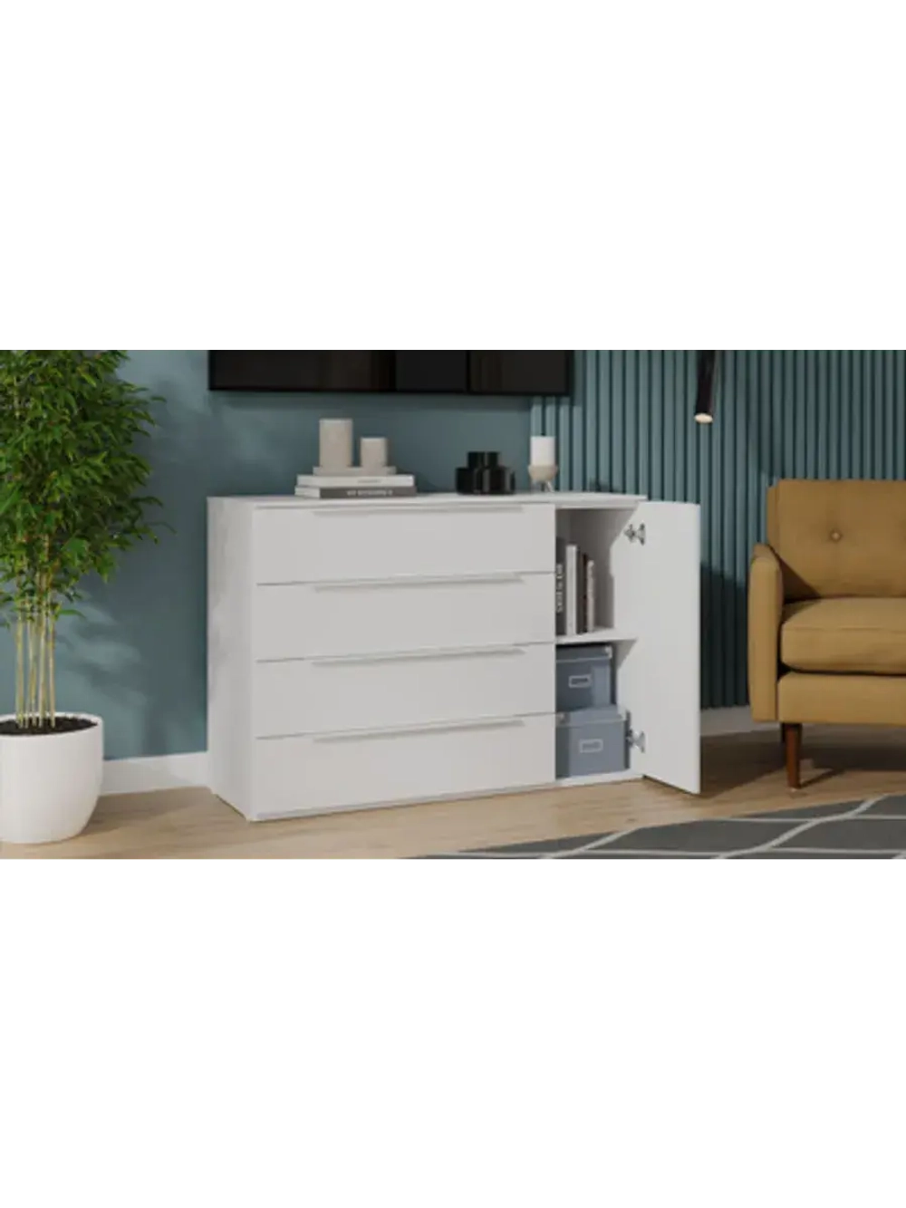 Комод для одежды Белый жемчуг 120х45х84 см