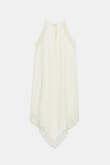 ZARA ПЛАТЬЕ ИЗ КОМБИНИРОВАННОГО КРУЖЕВА — ZW COLLECTION, ЭКРЮ