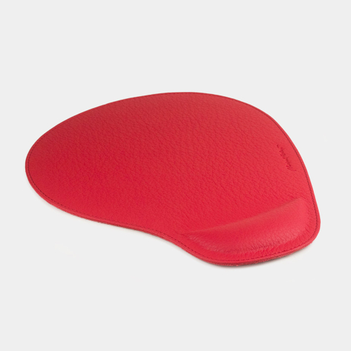 Коврик для мышки Souris из натуральной кожи теленка, красного цвета