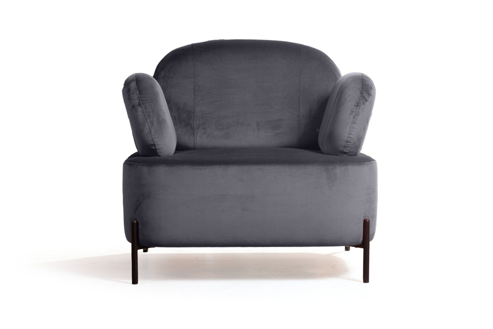 Кресло Dandy, бархат серый 27