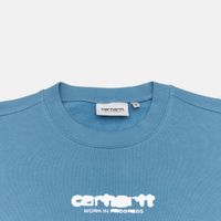  Толстовка мужская Carhartt WIP Ink Bleed Sweatshirt  артикул:I032866_vancouver_blue_white - купить в магазине Дайс