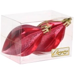 Ёлочные игрушки «Таинственное очарование» Капля 8 см (набор 2шт), красный