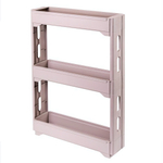 Этажерка Keeplex Regular на колесиках трехсекционная узкая 53,7х13,8х71 см бежевый топаз