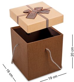 WG-21-A Набор коробок из 3шт «Куб» цв.коричн./беж.