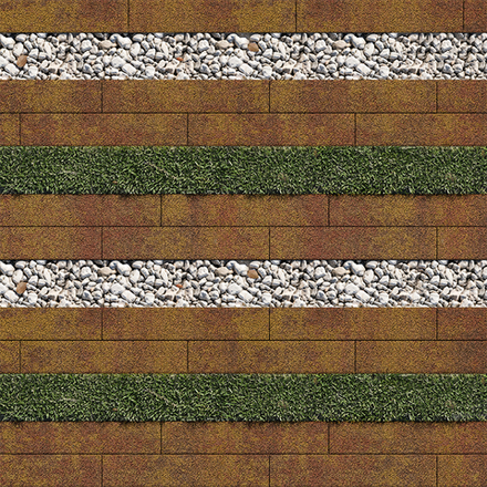 Тротуарная плитка ГАЗОННАЯ РЕШЕТКА - Листопад гранит Осень