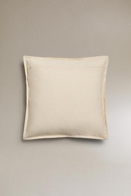 ZARA HOME ЧЕХОЛ ДЛЯ ДЕКОРАТИВНОЙ ПОДУШКИ С ВЫШИВКОЙ, СВЕТЛО-БЕЖЕВЫЙ