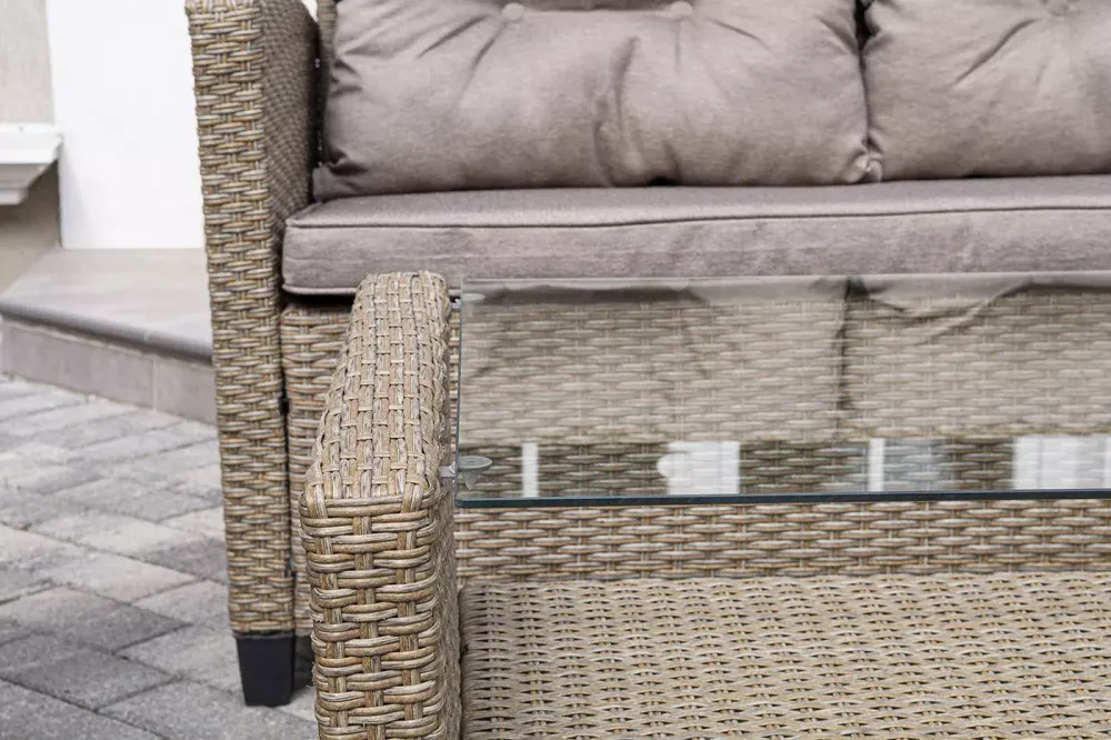 "Филадельфия" лаунж-зона из искусственного ротанга, цвет соломенный