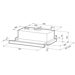 Встраиваемая вытяжка Krona Kerry 600 V2 (black/push button)