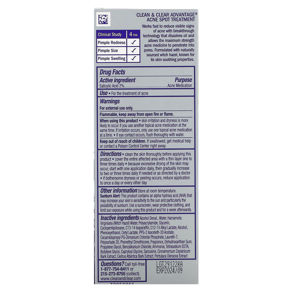 Clean & Clear, Advantage, средство от прыщей, 22 мл (0,75 жидк. Унции)
