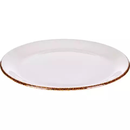 Тарелка «Браун Дэппл» мелкая фарфор D=25,2см белый,коричнев