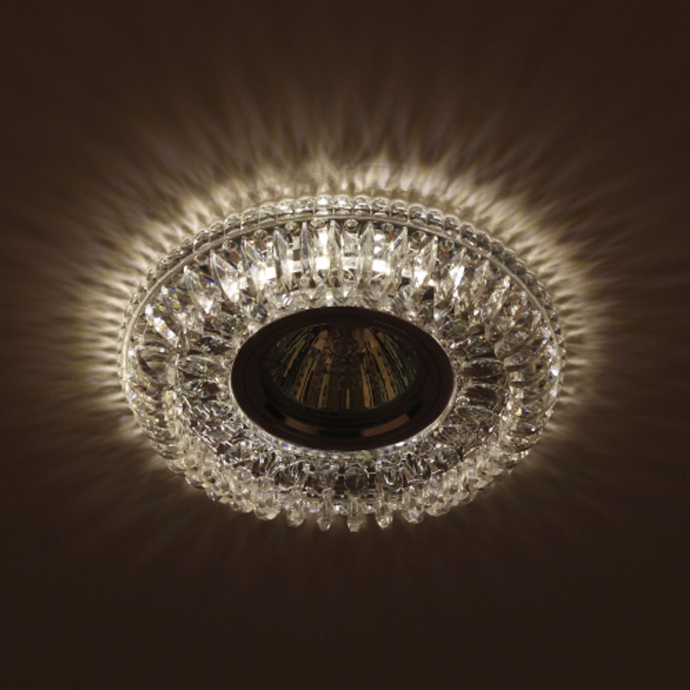 Светильник встраиваемый cо светодиодной подсветкой ЭРА DK LD34 SL/WH под лампу MR16 GU5.3 прозрачный