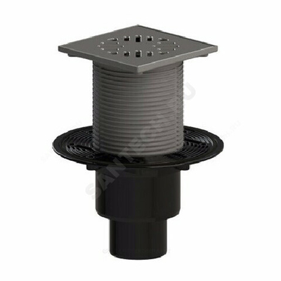 Трап регулируемый с гидрозатвором+поплавковый+механический сухой затвор Дн 50/75/110 с нержавеющей решёткой 150х150мм вертикальный выпуск ТП-310-3000 Татполимер 101200454