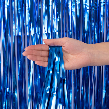 Занавес Дождик Синий, Матовый металл, 100*200 см