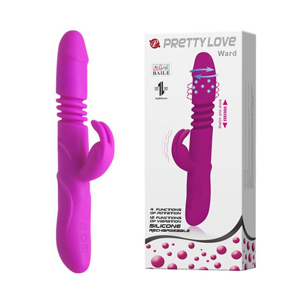 Вибратор 27см с поступательным движением и ротацией Pretty Love Ward BI-014399