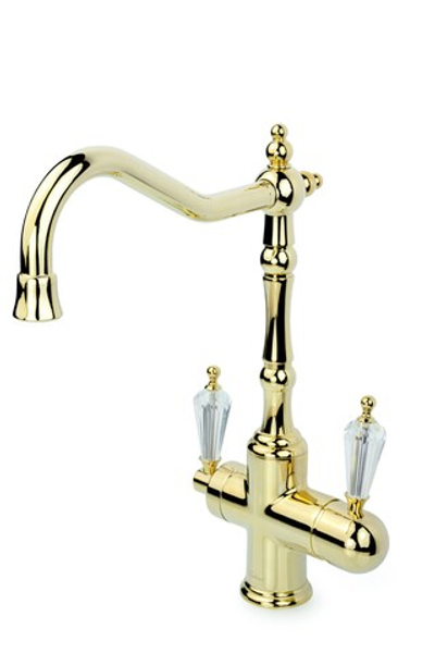 Смеситель для кухни с краном TRADIZIONALE ORO с кристаллом Swarovski