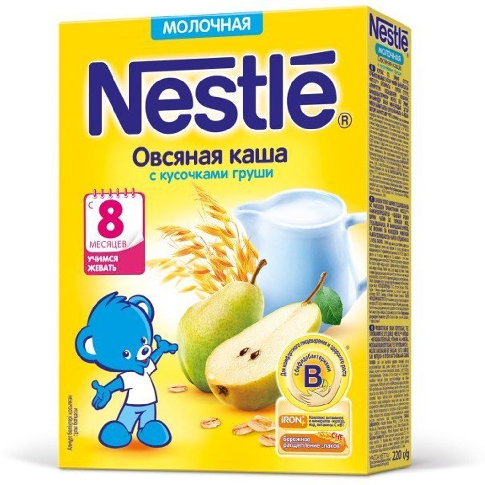 Nestlé® Молочная овсяная каша с кусочками груши