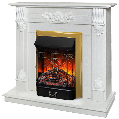 Каминокомплект Real Flame Ottawa WT с очагом Majestic Lux Brass