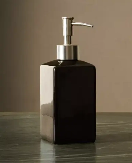 ZARA HOME БЛЕСТЯЩИЙ ДОЗАТОР ДЛЯ МЫЛА ИЗ ФАЯНСА, ЧЕРНЫЙ