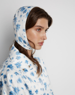 Чепчик цветы молочный/голубой