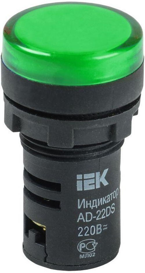 Лампа сигнальная LED AD 22-22DS 24В зеленый AC/DC ИЭК