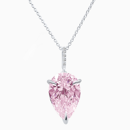 Серебряный кулон с розовой подвеской (Fancy Pink)