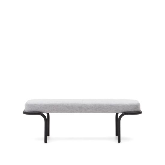 Compo Скамья из серой ткани и черного металла 130 см Испания