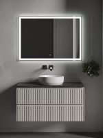 Тумба с раковиной Sancos SNOB R 100 со столешницей, бежевая матовая