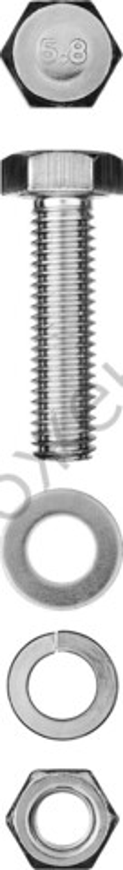 ЗУБР DIN 933 M10 x 40 мм, болт с гайкой и шайбами, 2 шт (303436-10-040)