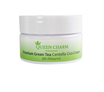 QUEEN CHARM Крем для лица увлажняющий с зелёным чаем и центеллой азиатской 8% Premium Green Tea Centella Cream 30мл