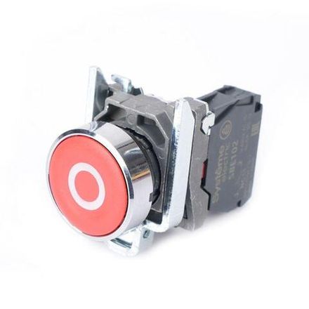 Кнопка модульная SB4 в сборе 22мм металл 1НЗ с маркировкой "О" красн. SE SB4BA4322