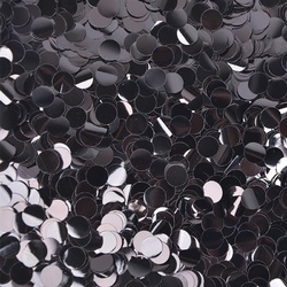 Конфетти фольга, Круги, Черный, 1 см, 50 гр